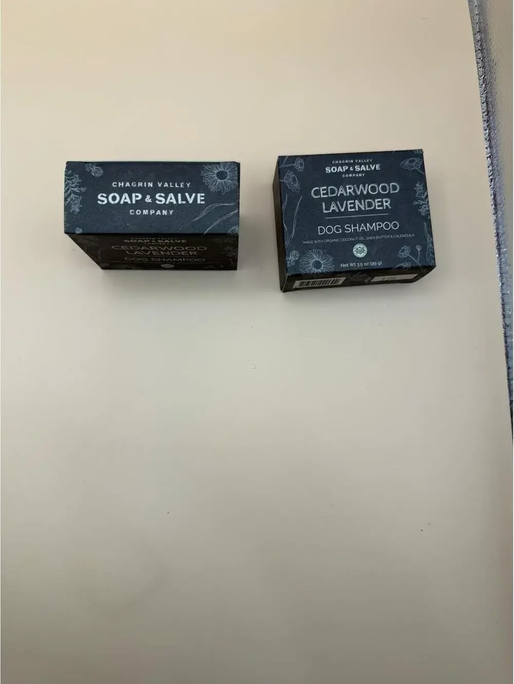Set of 2 Chagrin Valley Cedarwood Lavender Dog Shampoo Bars 3.8oz - Organic -NEW